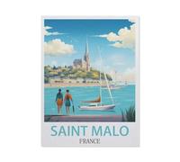 Saint Malo France,Art Poster Decor Funny Tin Metal Signs Gift(20x30cm)8x12 inch-AD20