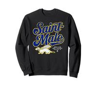 Saint-Malo France Bretagne Région Script Hermine Vieilli Sweatshirt
