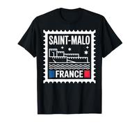 Saint-Malo France Timbre-Poste Souvenir de Voyage T-Shirt