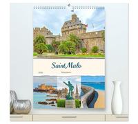 Saint Malo - Reiseplaner (hochwertiger Premium Wandkalender 2026 DIN A2 hoch), Kunstdruck in Hochglanz: Malerische Festungsstadt an der Smaragdküste der Bretagne.