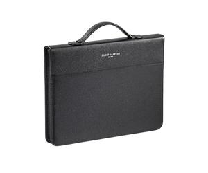 Saint Martin - Portfolio A4 Noir Sacha - Housse Ordinateur ou Tablette 13'' avec poignée - Multiple espaces de Rangement - Matière résistante et stylée - Noir