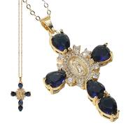 Saint Mary Cross Pendant - Virgin Mary Necklace, Religious Jewelry