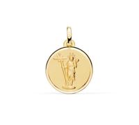 Saint Médaille Elena en or 18 carats, 18 mm, finition mate, lunette lisse. Gravure incluse dans le prix - Personnalisable - GRAVURE INCLUSE DANS LE PRIX