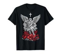 Saint Michael Archangel Defeating Satan T-Shirt