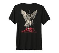 Saint Michael Archangel Streetwear Heavy Metal Y2K (on Back) T-Shirt Haut de Gamme