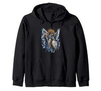 Saint Michael Defend Us Épée d'ange Bleu Sacré Icône Art Sweat à Capuche