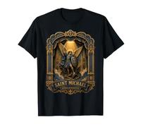 Saint Michael Defend Us in Battle Gothic Archange Icône Art T-Shirt