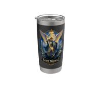 Saint Michael Defend Us In Battle Quis Ut Deus Archange Art Gobelet isotherme en acier inoxydable double paroi