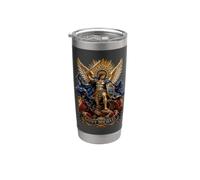 Saint Michael Quis Ut Deus Archange Épée et Roses Art Gobelet isotherme en acier inoxydable double paroi