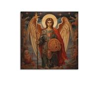 Saint Michael The Archangel Home Decor Poster mural sur toile, peinture, art, chambre à coucher, salon, bureau, peinture, décoration moderne, art mural, impression d'image 60 x 60 cm