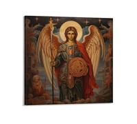Saint Michael The Archangel Home Decor Poster mural sur toile, peinture, art, chambre à coucher, salon, bureau, peinture, décoration moderne, art mural, impression d'image 30 x 30 cm