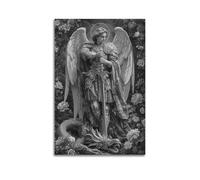 Saint Michael The Archangel Poster sur toile Décoration murale Peinture art chambre salon bureau peinture moderne décoration murale impression d'image 40 x 60 cm