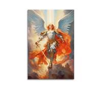 Saint Michael The Archangel Wall Art Poster mural sur toile, décoration, peinture, art, chambre à coucher, salon, bureau, peinture, décoration moderne, art mural, impression photo, 50 x 75 cm