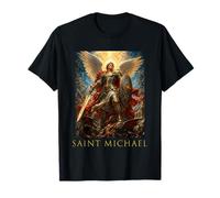 Saint Michel Archange Bataille Catholique Guerrier Art Foi T-Shirt