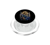 Saint Michel Archange Bleu Abstrait Épée Sacrée Icône Art PopSockets PopGrip pour MagSafe