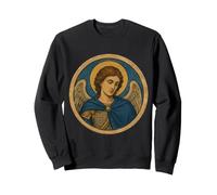 Saint Michel Archange Byzantin Ovale Sacré Portrait Art Sweatshirt