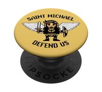 Saint Michel Archange Defend Us Pixel Catholic St PopSockets PopGrip Adhésif