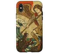 Saint Michel Archange Dragon Art Catholique Japonais Saint Coque pour iPhone X/XS