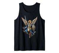 Saint Michel Archange Épée Bouclier Bleu Sacré Œuvre d'art Débardeur