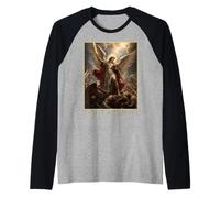 Saint Michel Archange Épée Et Bouclier Icône Art Faith Manche Raglan