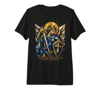 Saint Michel Archange Géométrique Épée Sacrée Icône Art T-Shirt Haut de Gamme