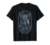 Saint Michel Archange Gothique vaincre l'art sacré démon T-Shirt