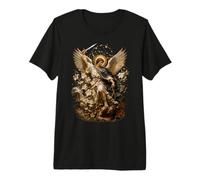 Saint Michel Archange Guerrier Sacré Icône Lily T-Shirt Haut de Gamme