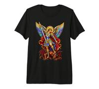 Saint Michel Archange Overpowering Demon T-Shirt Haut de Gamme