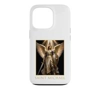 Saint Michel Archange Portrait Armure Angélique Art Coque pour iPhone 13 Pro