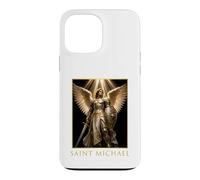 Saint Michel Archange Portrait Armure Angélique Art Coque pour iPhone 13 Pro Max