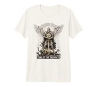 Saint Michel Archange Templier Knight Defeat Darkness Sword T-Shirt Haut de Gamme