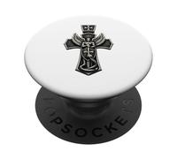 Saint Michel Crushing Serpent Croix chrétienne PopSockets PopGrip Adhésif
