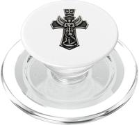 Saint Michel Crushing Serpent Croix chrétienne PopSockets PopGrip pour MagSafe