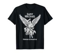 Saint Michel Nous défend dans la Bataille Foi catholique chrétienne T-Shirt