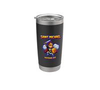 Saint Michel Pixel Art Ange gardien Gobelet isotherme en acier inoxydable double paroi