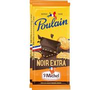 Saint-Michel POULAIN - Tablette de Chocolat Noir, Lot de 2 Tablettes 95g - Lot De 4
