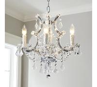 Saint Mossi 4 pendentifs en cristal Maria Therese, pendentifs modernes en cristal pour chambre, salle à manger, salon, hauteur 43cm X largeur 45cm, avec chaîne réglable