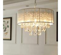 Saint Mossi Moderne K9 Crystal Raindrop Chandelier Éclairage Plafonnier LED Plafonnier Luminaire Suspension Pour Salle À Manger Salle De Bains Chambre À coucher Salon Largeur 43 x Hauteur 27 cm