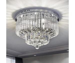 Saint Mossi Plafonnier en cristal Éclairage LED Luminaire Suspension Luminaire pour Salle à Manger Salle De Bains Chambre Salon 12 G9 40 x 25 x 40 cm