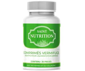 Saint Nutrition® Comprimés vermifuges intestinaux Anti-vers pour Animaux - Effet antiparasitaire pour Chiens + Chats, Lapins, volaille Avant et après infestation pour Chien & Chat