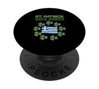 Saint Paddy Grec Irlandais Drôle St Patrick était Grec PopSockets PopGrip Adhésif