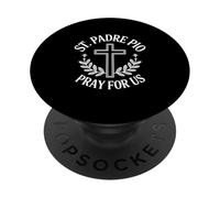 Saint Padre Pio Priez pour Nous Saint catholique PopSockets PopGrip Adhésif
