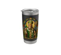 Saint Patrick Trèfle Cathédrale Mosaïque Icône Sacrée Art Gobelet isotherme en acier inoxydable double paroi