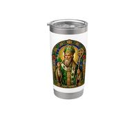 Saint Patrick Trèfle Cathédrale Mosaïque Icône Sacrée Art Gobelet isotherme en acier inoxydable double paroi