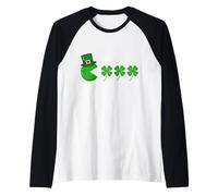 Saint Patrick's Day Pac Gamer Funny Gaming Fan Manche Raglan