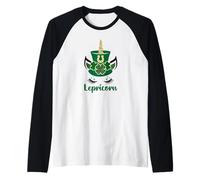 Saint Patricks Shamrock Lepricorn Kids St. Patrick's Day Manche Raglan