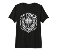 Saint Patron catholique prière Croix dévotion T-Shirt Haut de Gamme