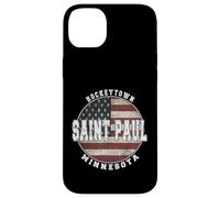 Saint Paul Minnesota, Drapeau américain Vintage Coque pour iPhone 14 Plus