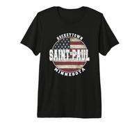 Saint Paul Minnesota, Drapeau américain Vintage T-Shirt Haut de Gamme
