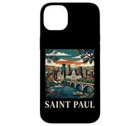 Saint Paul Minnesota Rétro Vintage Skyline River Bridge City Coque pour iPhone 14 Plus